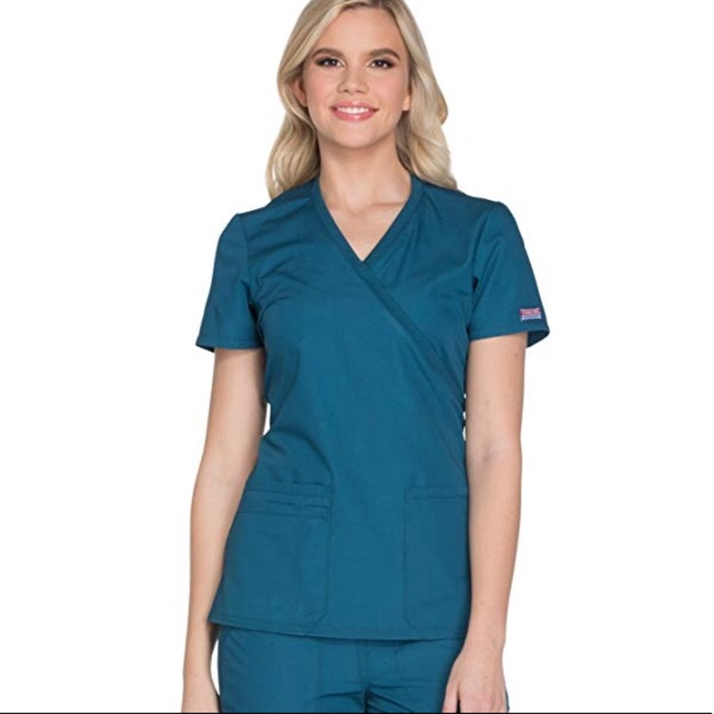 SET of caribbean blue Cherokee scrubs